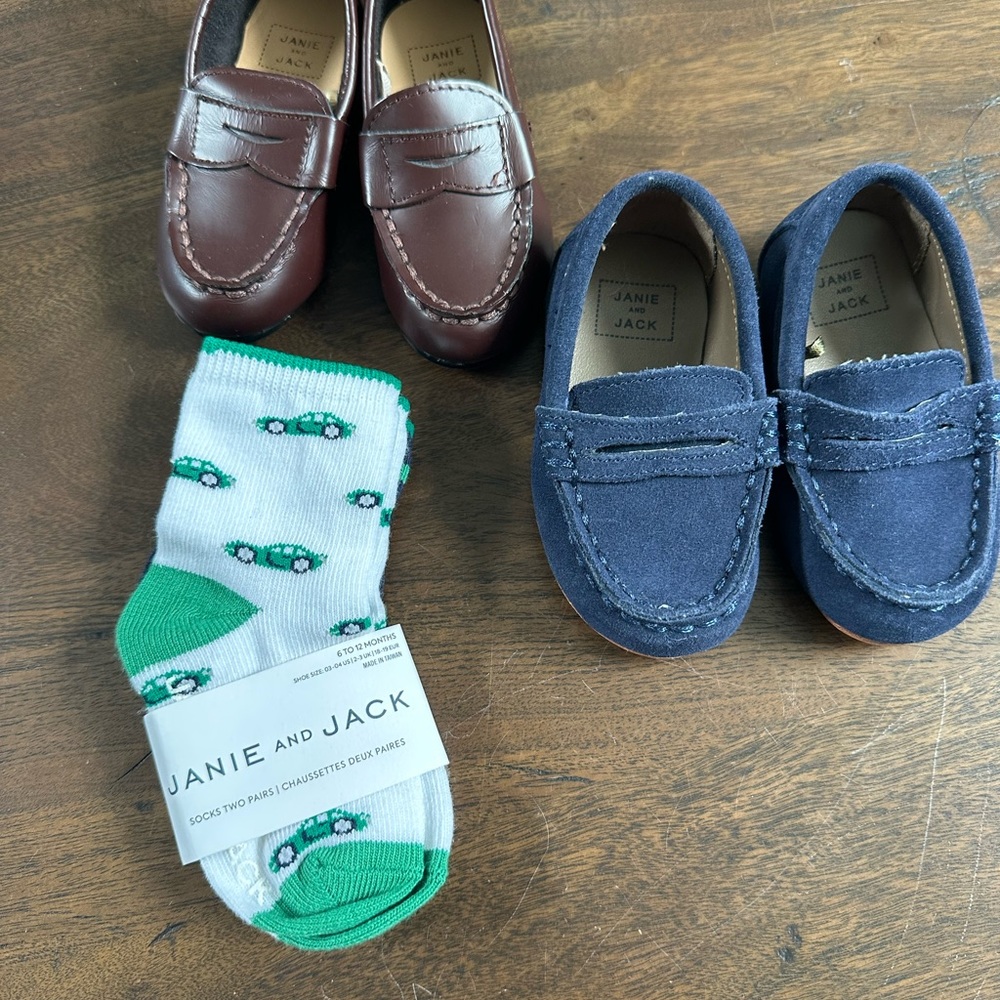 Janie & Jack Boys Dress Shoes & Socks Size 4